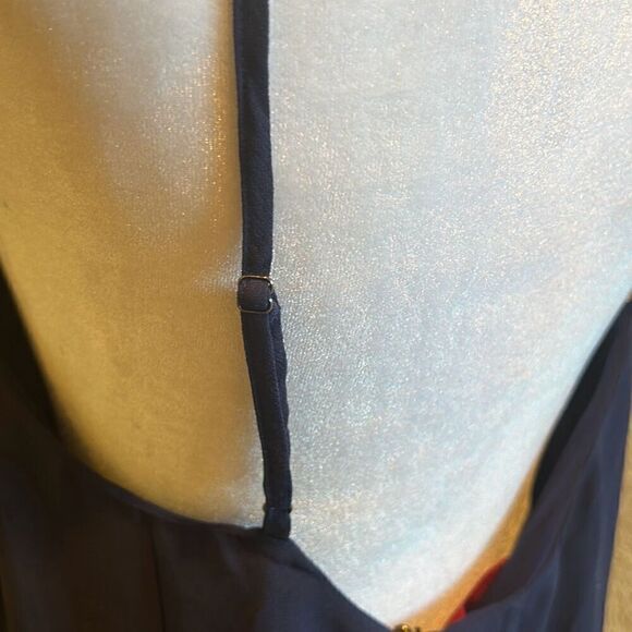Tigerlilly Women’s 8 Low Back Slip Dress Navy Blue Simple Minimalist Flowy New - Picture 7 of 15